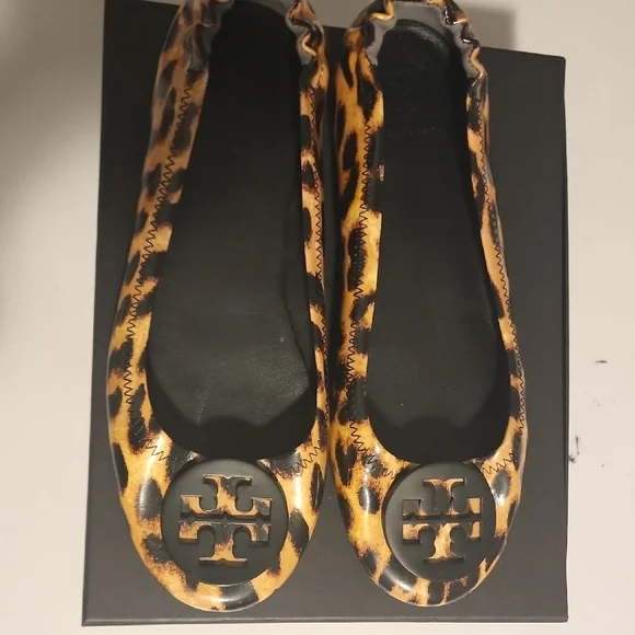 Tory Burch Brown and Black Leopard Flats - Picture 3 of 8